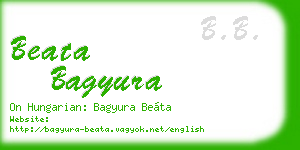beata bagyura business card